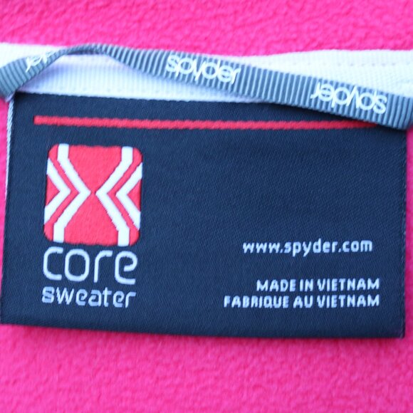 Spyder Core Orange & Pink Heather Text Full Zip Ski Sweater Jacket Sz XL - Picture 10 of 13